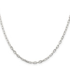 Sterling Silver 2.9mm Diamond-cut Long Link Cable Chain