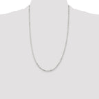 Sterling Silver 2.9mm Diamond-cut Long Link Cable Chain