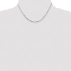 Sterling Silver Rhodium-plated 2.9mm Diamond-Cut Long Link Cable Chain