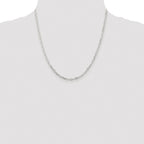 Sterling Silver Rhodium-plated 2.9mm Diamond-Cut Long Link Cable Chain