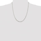 Sterling Silver Rhodium-Plated Diamond-Cut Cable Chain Necklace 2.9mm