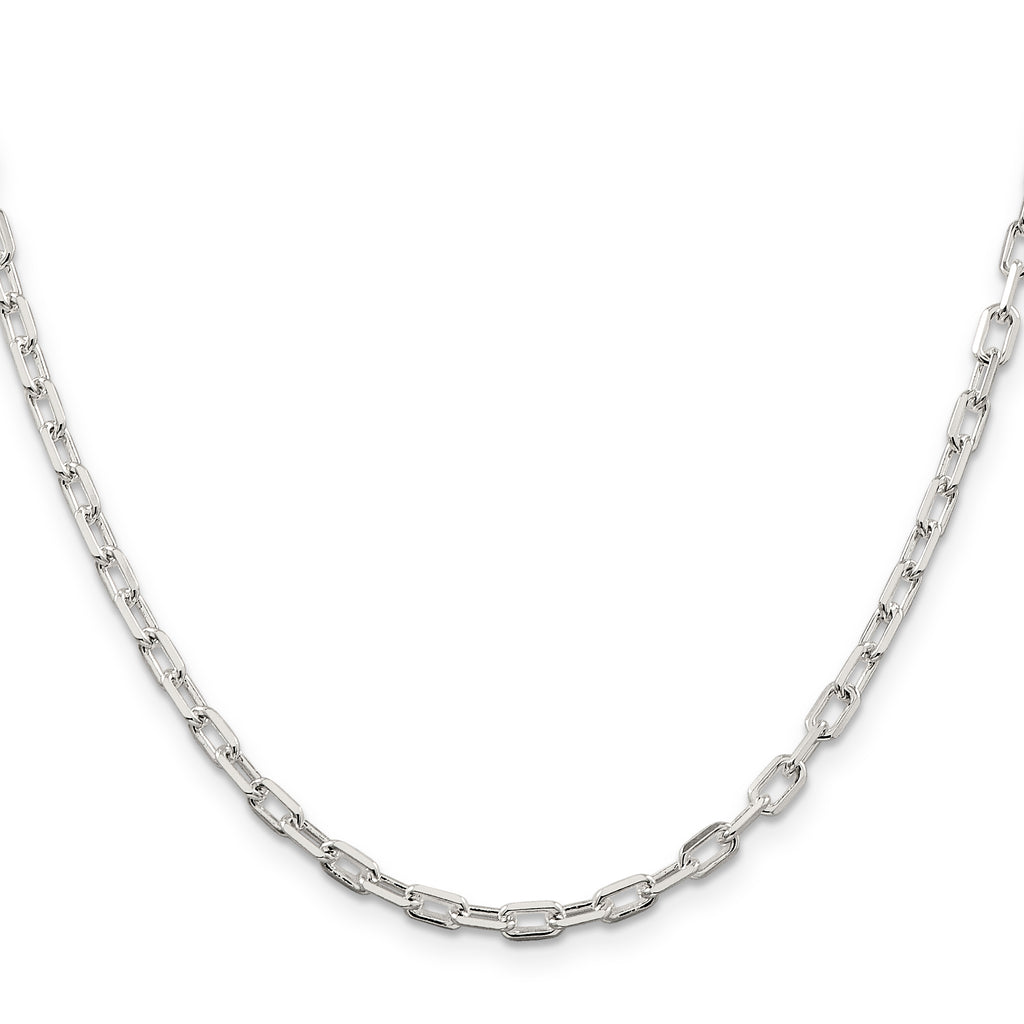 Sterling Silver 3.75mm Diamond-cut Long Link Cable Chain