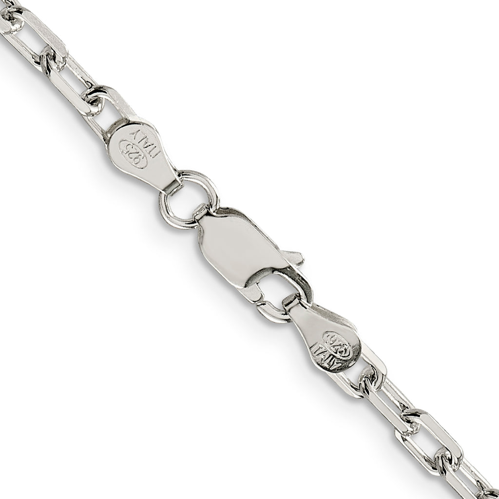 Sterling Silver 3.75mm Diamond-cut Long Link Cable Chain