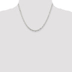 Sterling Silver 3.75mm Diamond-cut Long Link Cable Chain
