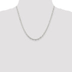 Sterling Silver 3.75mm Diamond-cut Long Link Cable Chain