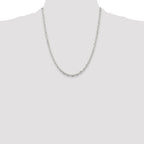 Sterling Silver 3.75mm Diamond-cut Long Link Cable Chain