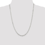 Sterling Silver 3.75mm Diamond-cut Long Link Cable Chain