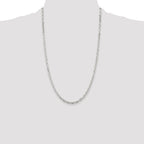 Sterling Silver 3.75mm Diamond-cut Long Link Cable Chain