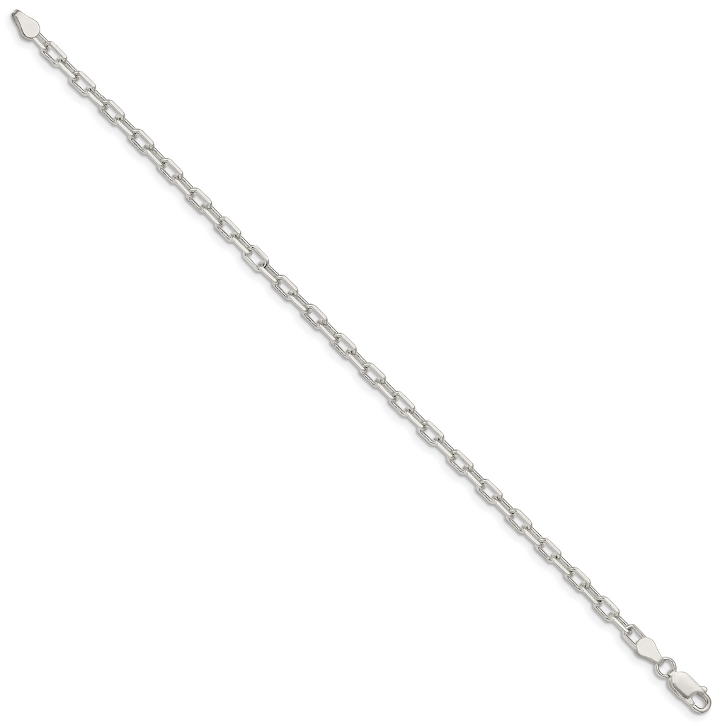 Sterling Silver 3.75mm Diamond-cut Long Link Cable Chain