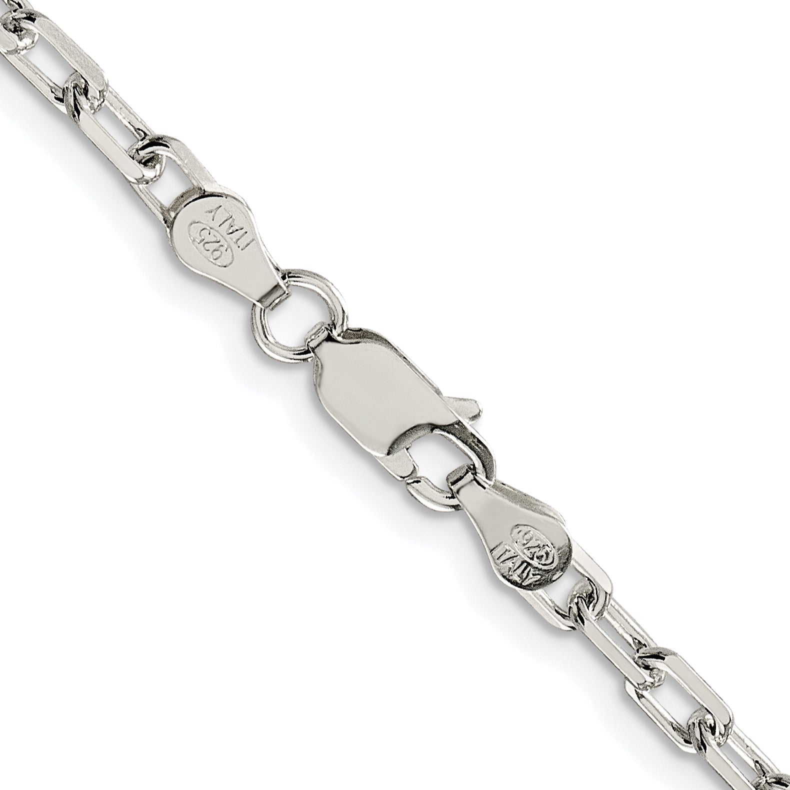 Sterling Silver Rhodium-plated 3.75mm Diamond-cut Long Link Cable Chain