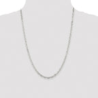 Sterling Silver Rhodium-plated 3.75mm Diamond-cut Long Link Cable Chain