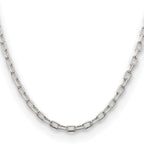 Sterling Silver 4.5mm Diamond-Cut Long Link Cable Chain