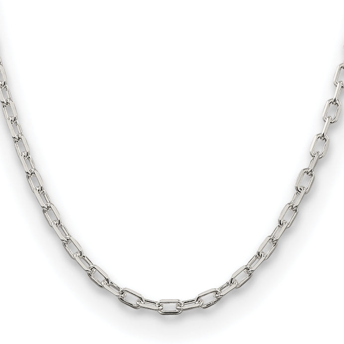Sterling Silver 4.5mm Diamond-Cut Long Link Cable Chain