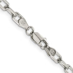 Sterling Silver 4.5mm Diamond-Cut Long Link Cable Chain