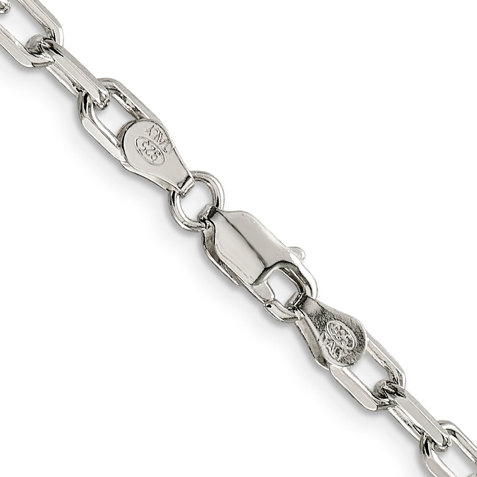 Sterling Silver Rhodium-plated 4.5mm Diamond-cut Long Link Cable Chain