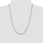 Sterling Silver 4.5mm Diamond-Cut Long Link Cable Chain