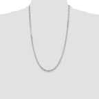 Sterling Silver 4.5mm Diamond-cut Long Link Cable Chain