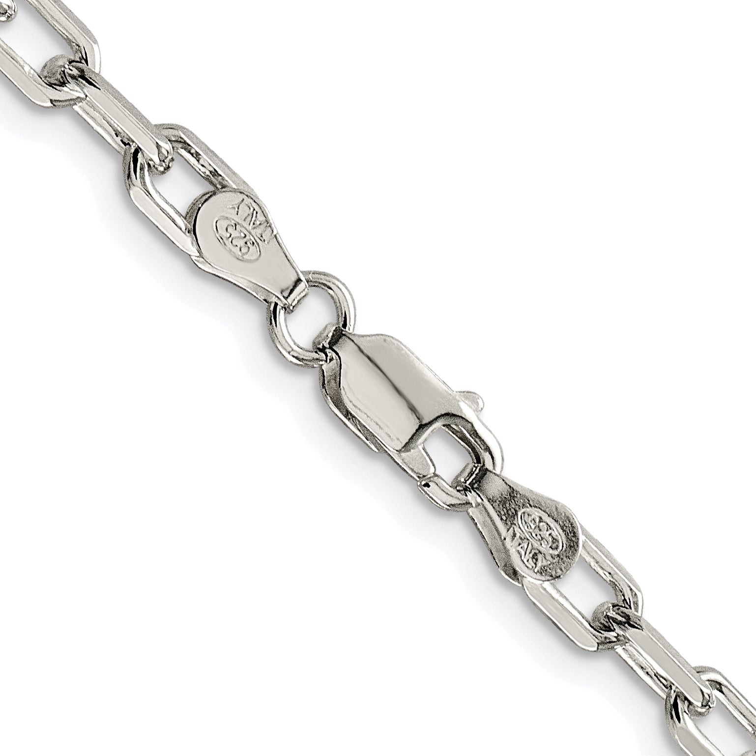 Sterling Silver Rhodium-plated 4.5mm Diamond-cut Long Link Cable Chain