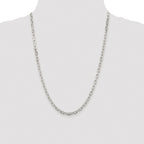 Sterling Silver Rhodium-plated 4.5mm Diamond-cut Long Link Cable Chain