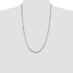 Sterling Silver Rhodium-plated 4.5mm Diamond-cut Long Link Cable Chain