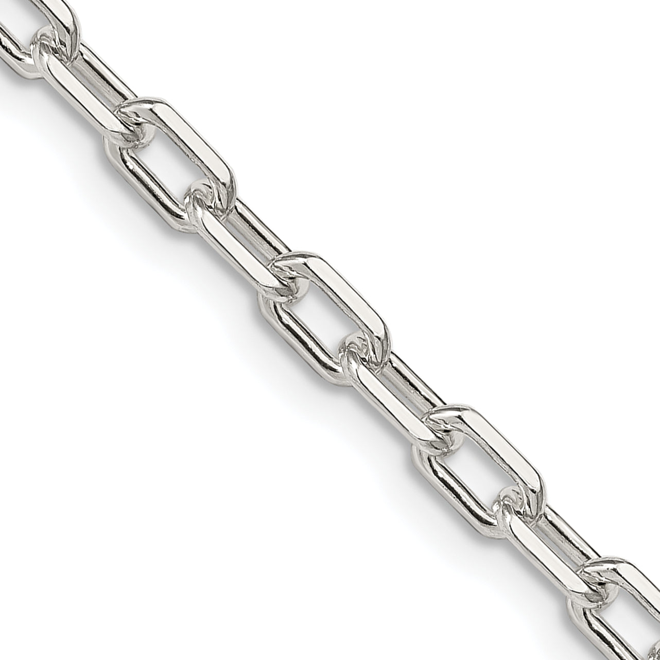 Sterling Silver 4.5mm Diamond-Cut Long Link Cable Chain Main image