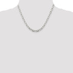 Sterling Silver 5.75mm Diamond-cut Long Link Cable Chain