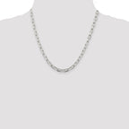 Sterling Silver 5.75mm Diamond-cut Long Link Cable Chain