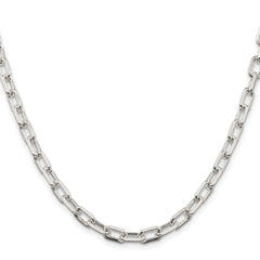 Sterling Silver Rhodium-plated 5.75mm Diamond-cut Long Link Cable Chain