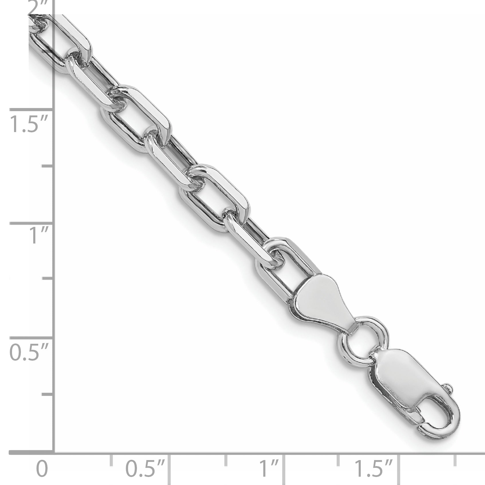 Sterling Silver Rhodium-plated 5.75mm Diamond-cut Long Link Cable Chain Secondary image