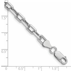 Sterling Silver Rhodium-plated 5.75mm Diamond-cut Long Link Cable Chain