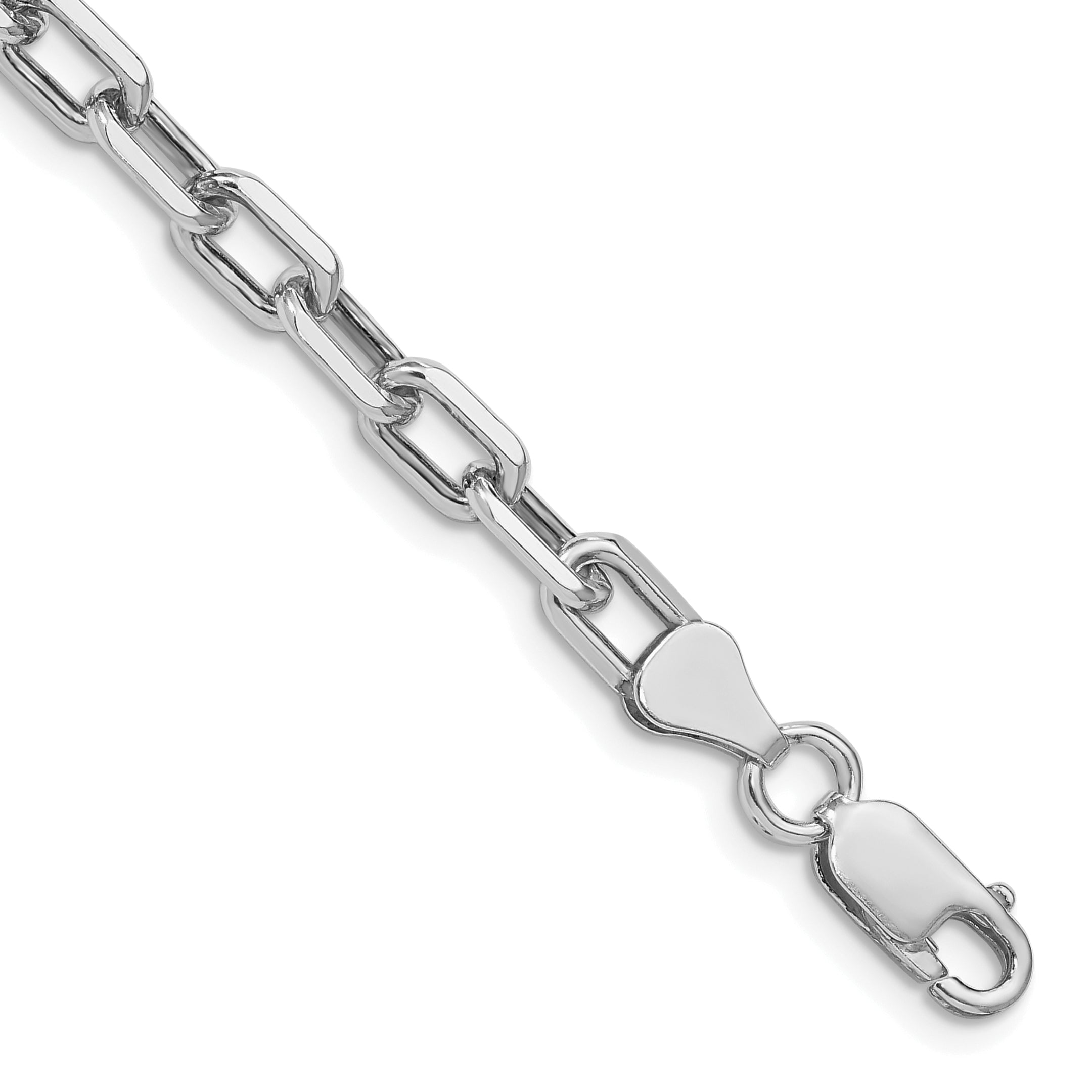 Sterling Silver Rhodium-plated 5.75mm Diamond-cut Long Link Cable Chain Main image