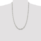 Sterling Silver 6.65mm Diamond-cut Long Link Cable Chain