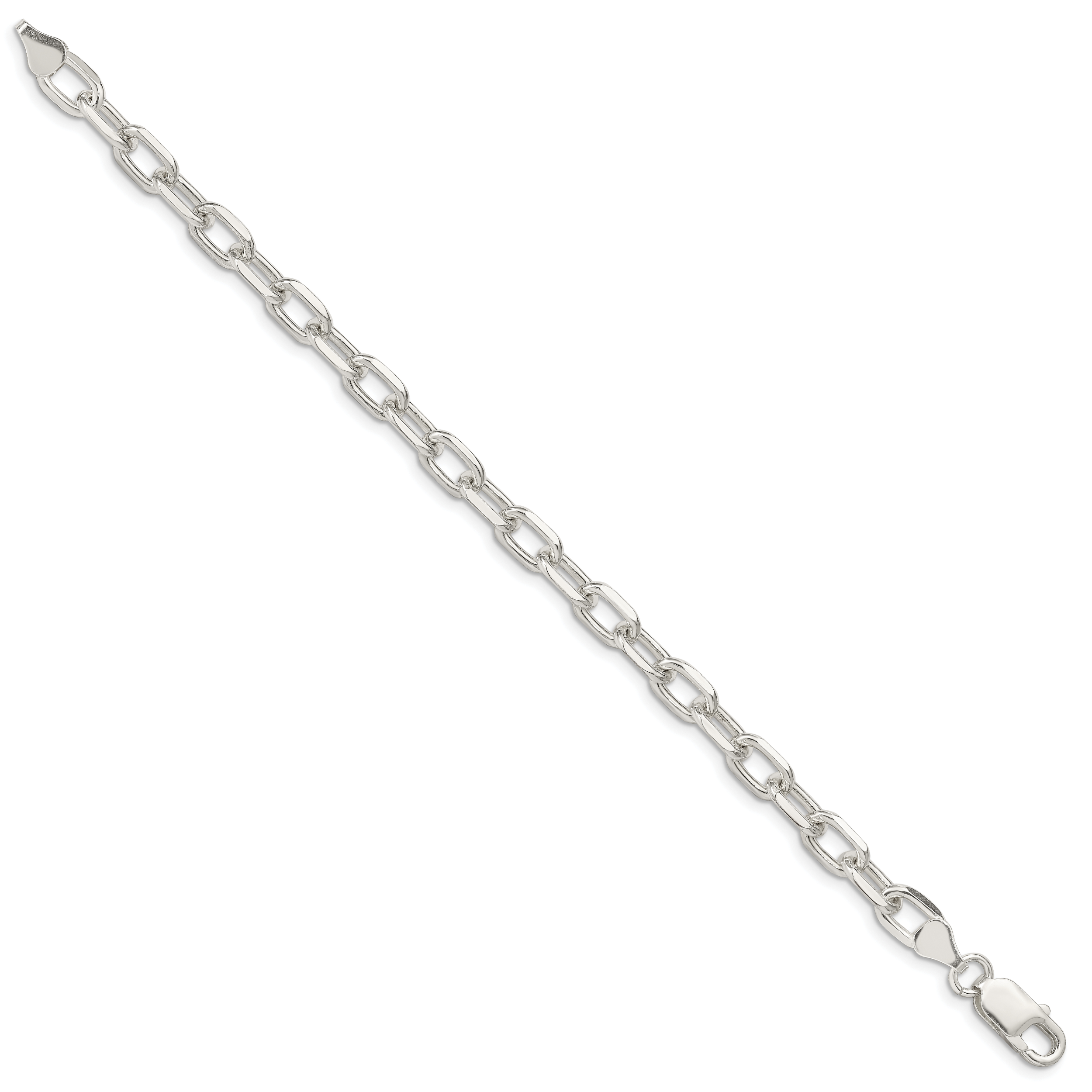 Diamond-Cut Long Link Cable Chain in Sterling Silver, 6.65mm Secondary image