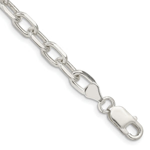 Sterling Silver 6.65mm Diamond-cut Long Link Cable Chain