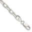 Sterling Silver 6.65mm Diamond-cut Long Link Cable Chain