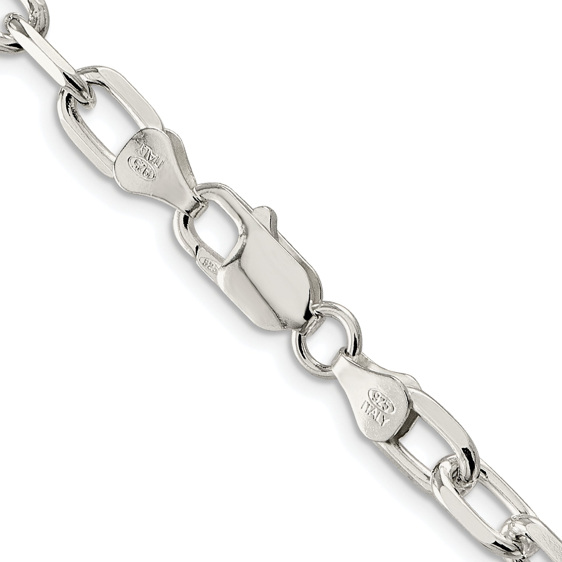 Sterling Silver Rhodium-plated 6.65mm Diamond-cut Long Link Cable Chain