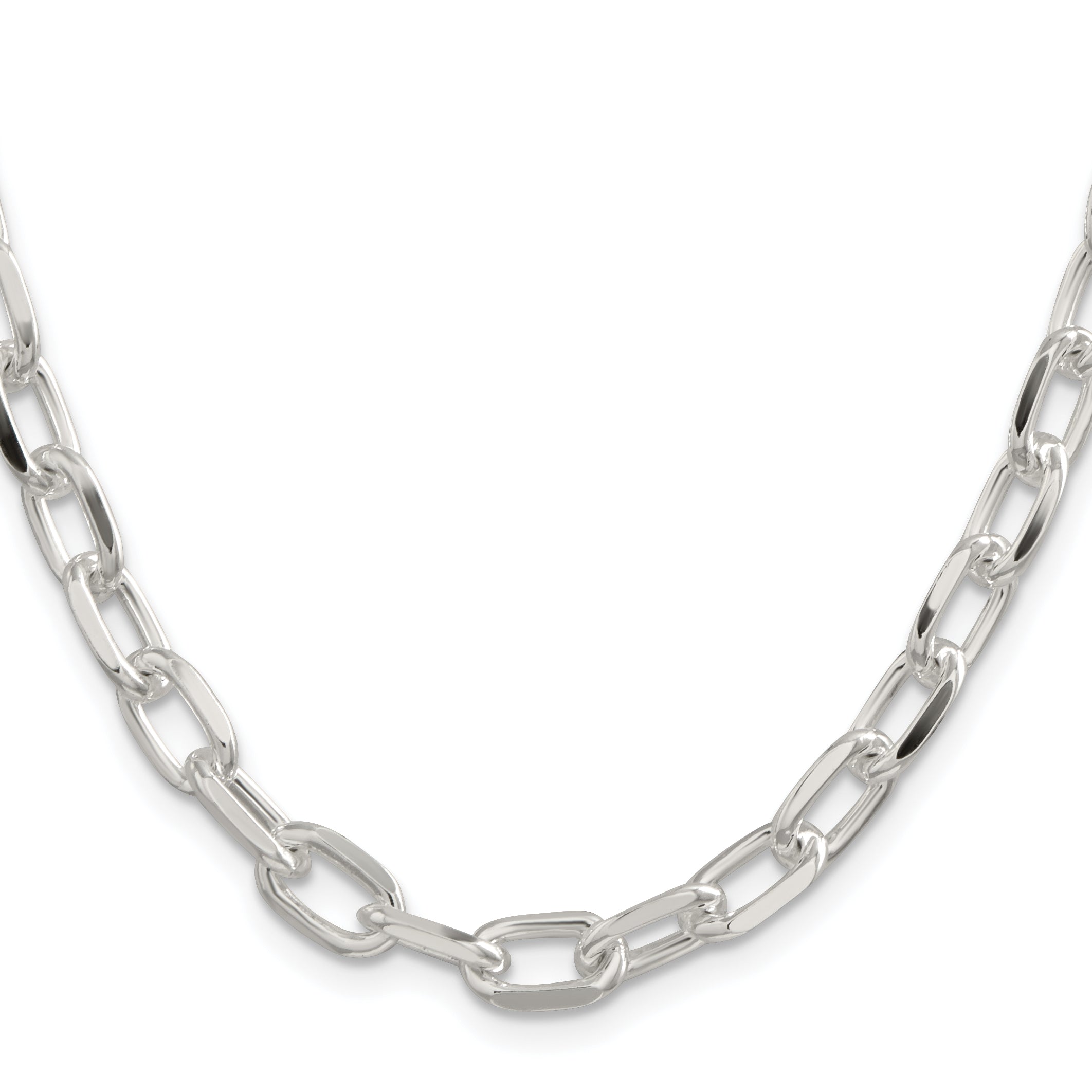 Sterling Silver 7.5mm Diamond-Cut Long Link Cable Chain Secondary image