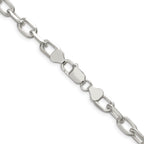 Sterling Silver 7.5mm Diamond-Cut Long Link Cable Chain