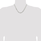 Sterling Silver 7.5mm Diamond-Cut Long Link Cable Chain