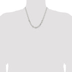 Sterling Silver 7.5mm Diamond-Cut Long Link Cable Chain