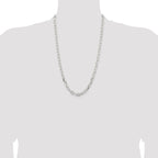 Sterling Silver 7.5mm Diamond-Cut Long Link Cable Chain