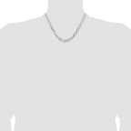 Sterling Silver Rhodium-plated 7.5mm Diamond-cut Long Link Cable Chain