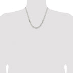 Sterling Silver Rhodium-plated 7.5mm Diamond-cut Long Link Cable Chain