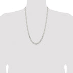 Sterling Silver Rhodium-plated 7.5mm Diamond-cut Long Link Cable Chain