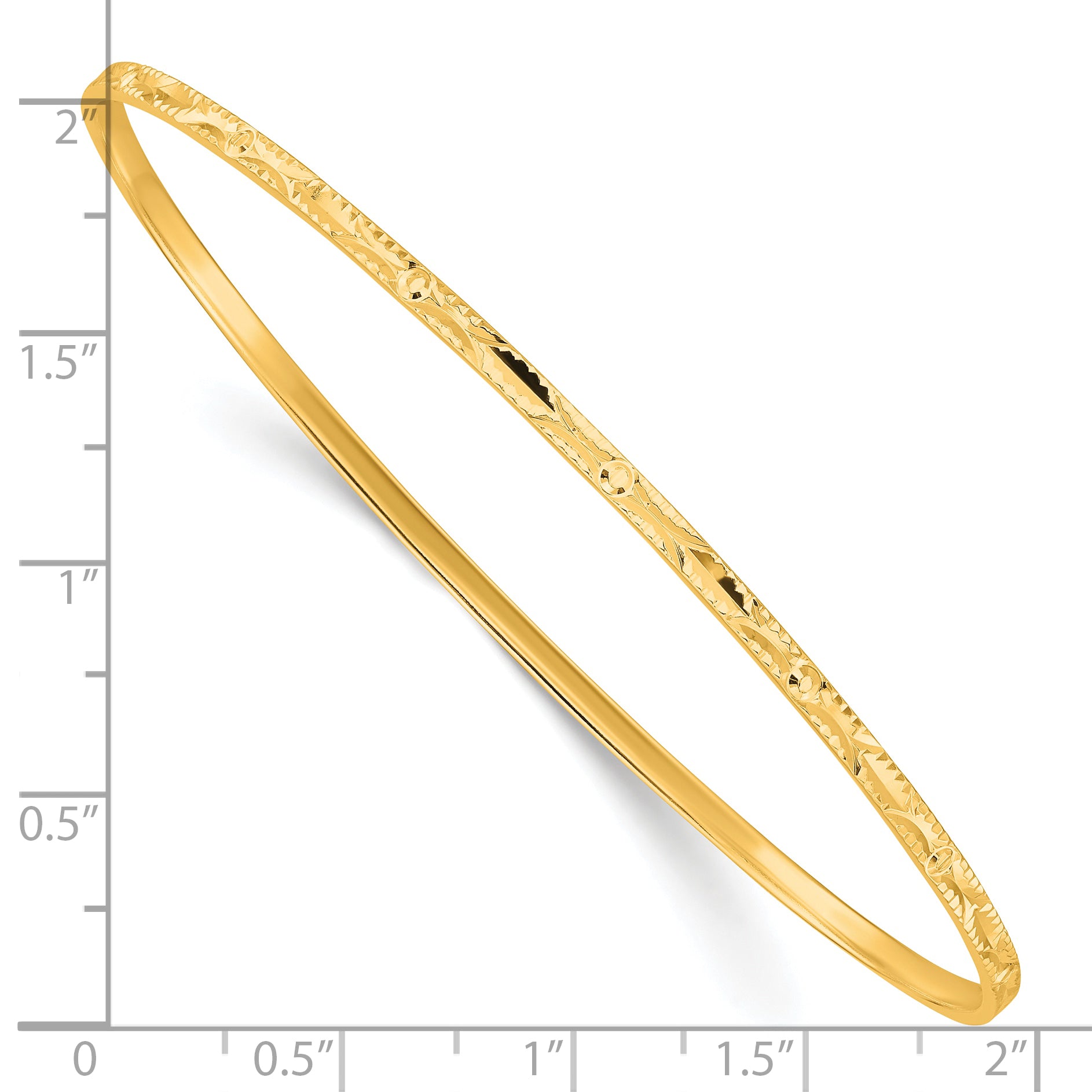 Sterling Silver Gold-tone Diamond Cut Slip-on Bangle Secondary image
