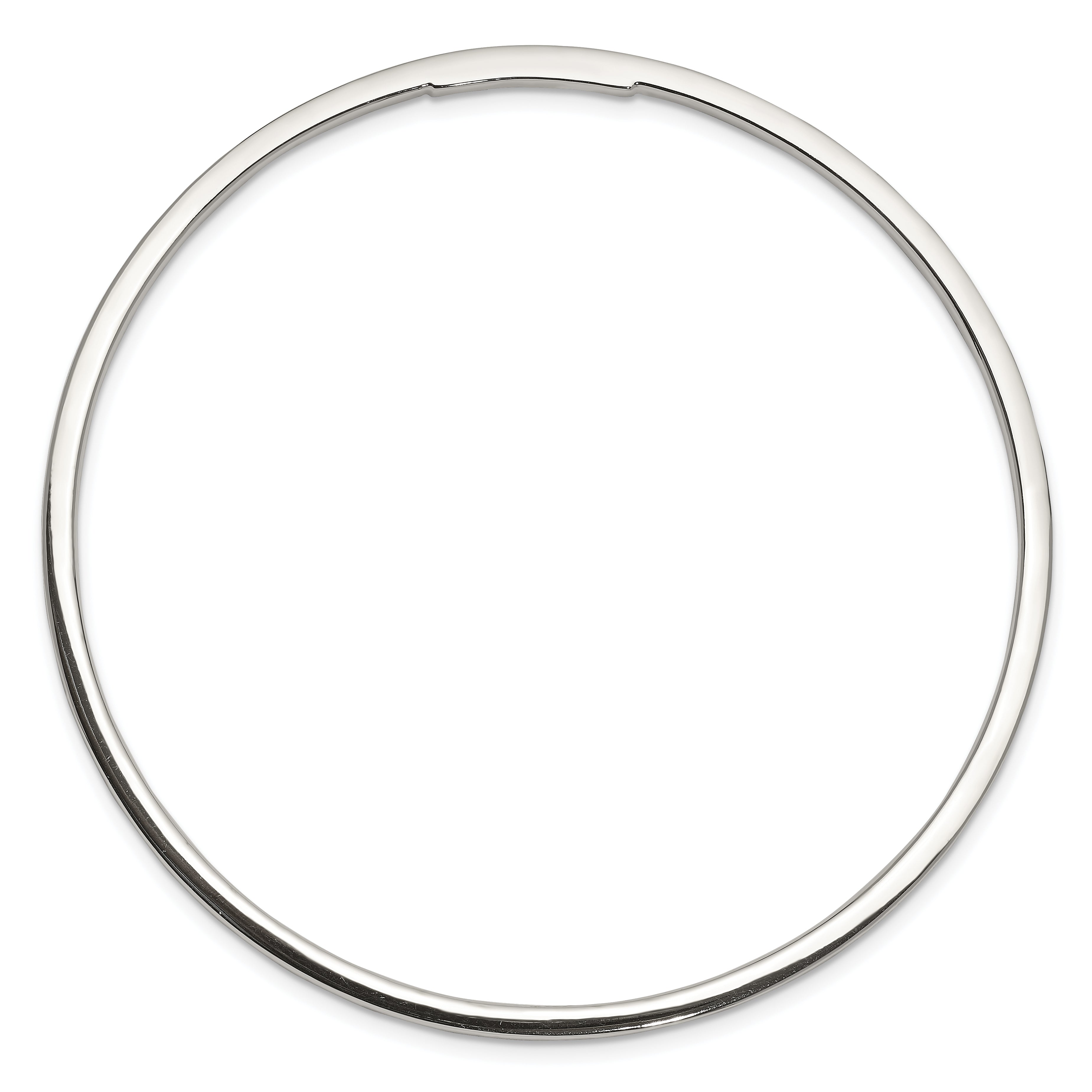 Sterling Silver 2mm Squared Edge Slip-on Bangle Bracelet Secondary image