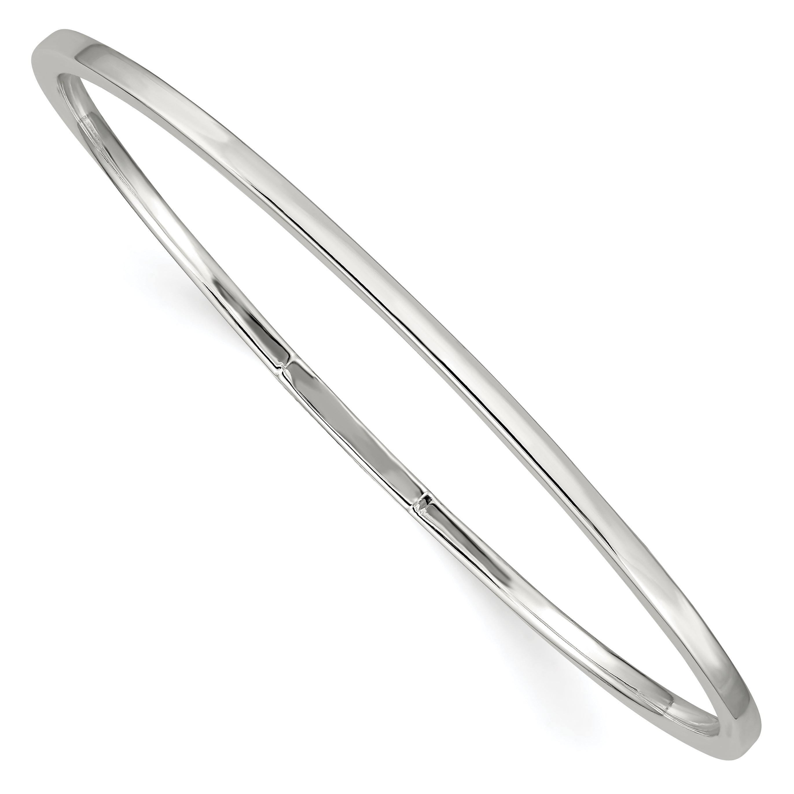 Sterling Silver 2mm Squared Edge Slip-on Bangle Bracelet Main image
