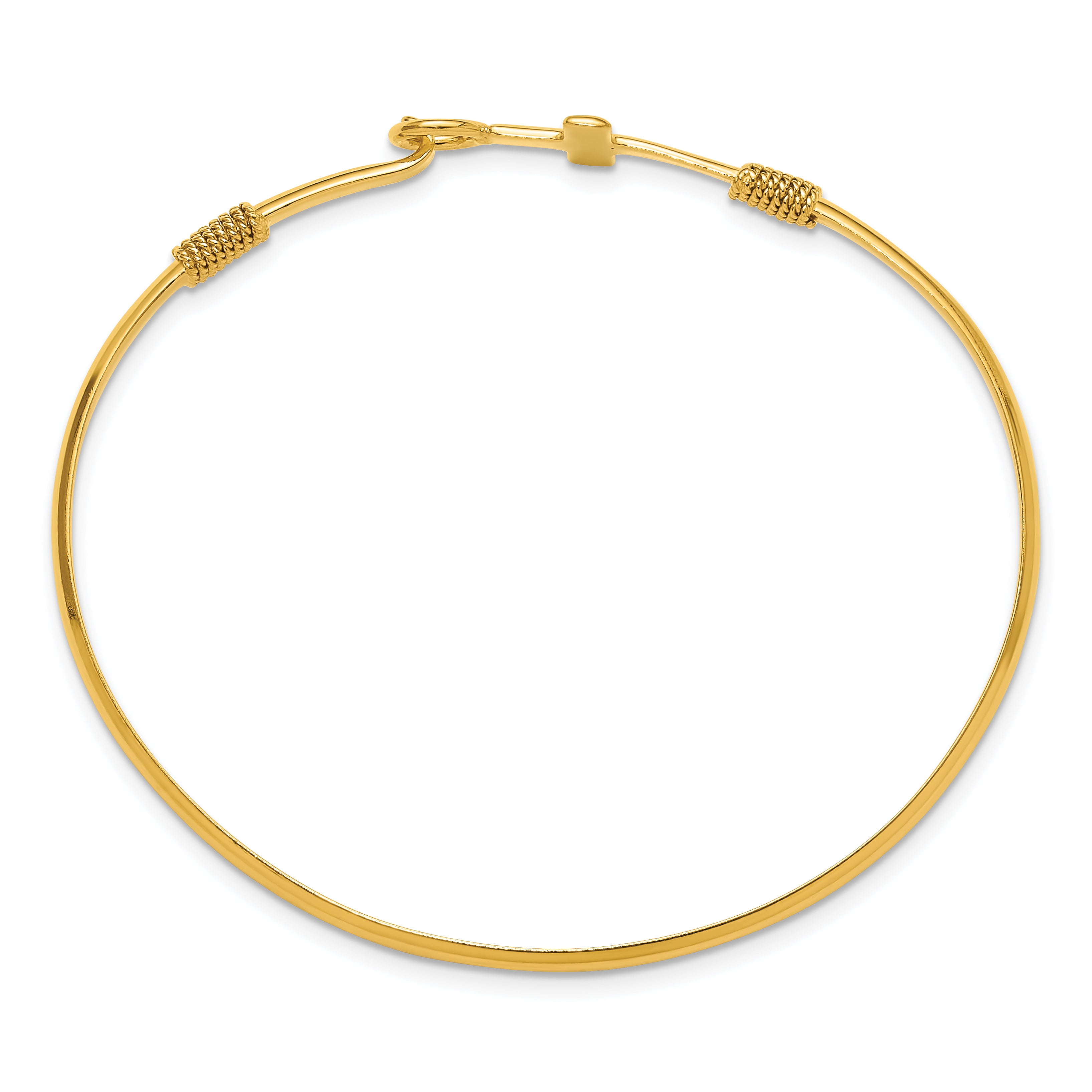 Sterling Silver Gold-tone Polished Cross Bangle Secondary image