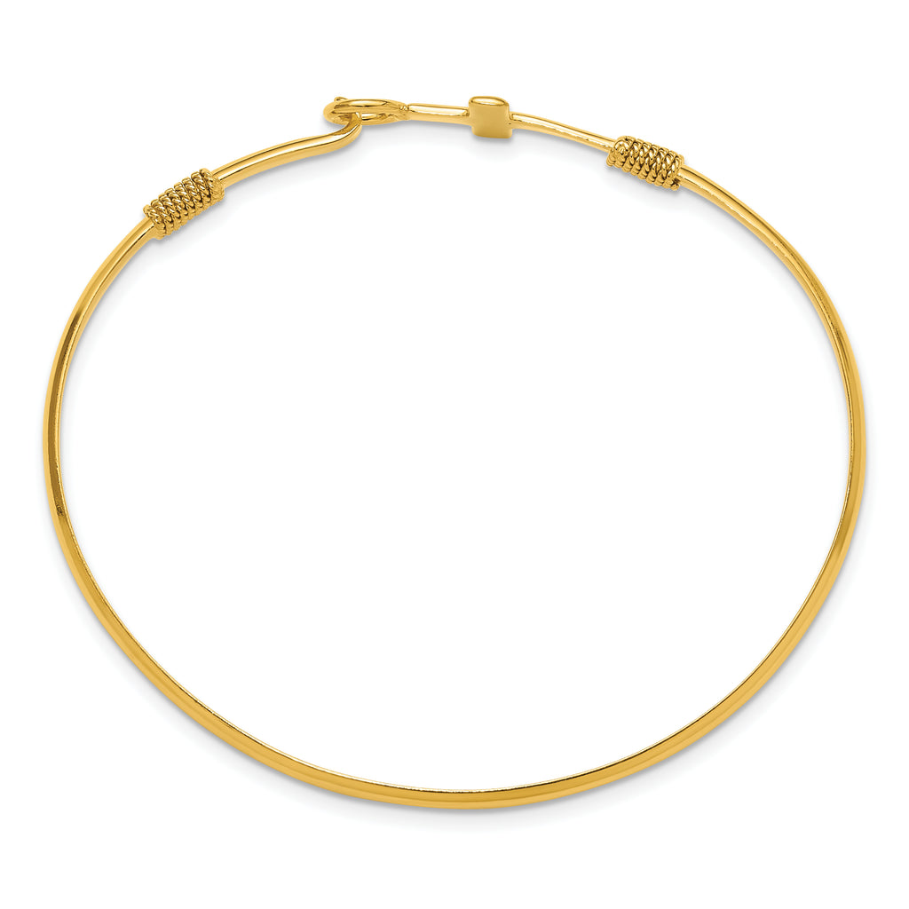 Sterling Silver Gold-tone Polished Cross Bangle