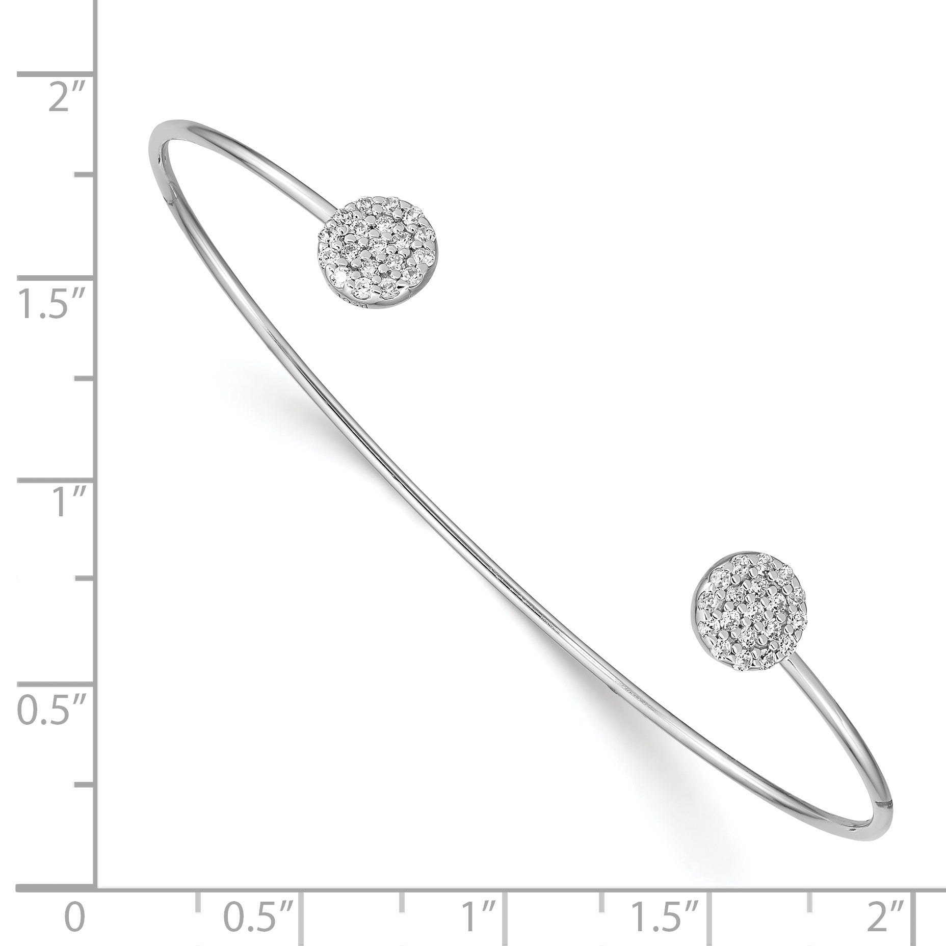 Sterling Silver Rhodium Plated CZ Bangle Main image